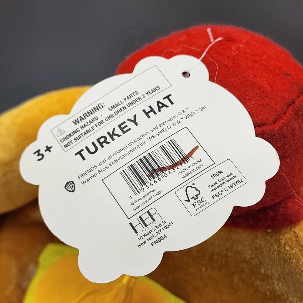 NEW Friends TV Show Thanksgiving Turkey Hat Sunglasses Fabric Funny Gag Prank